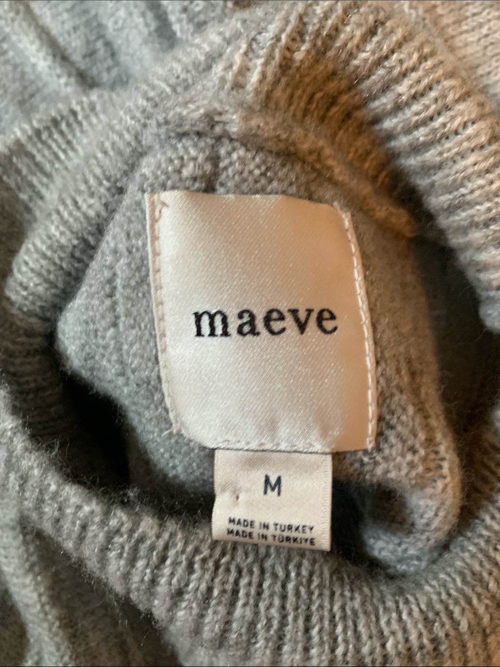 Maeve Anthropologie Mock Neck Swing Sweater Sz Medium Ribbed Gray — image 2 of 8